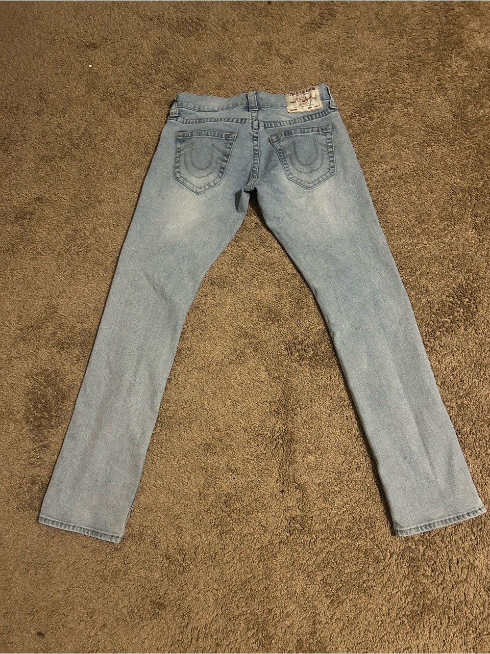 True Religion Men's Light Wash Slim Straight Jeans